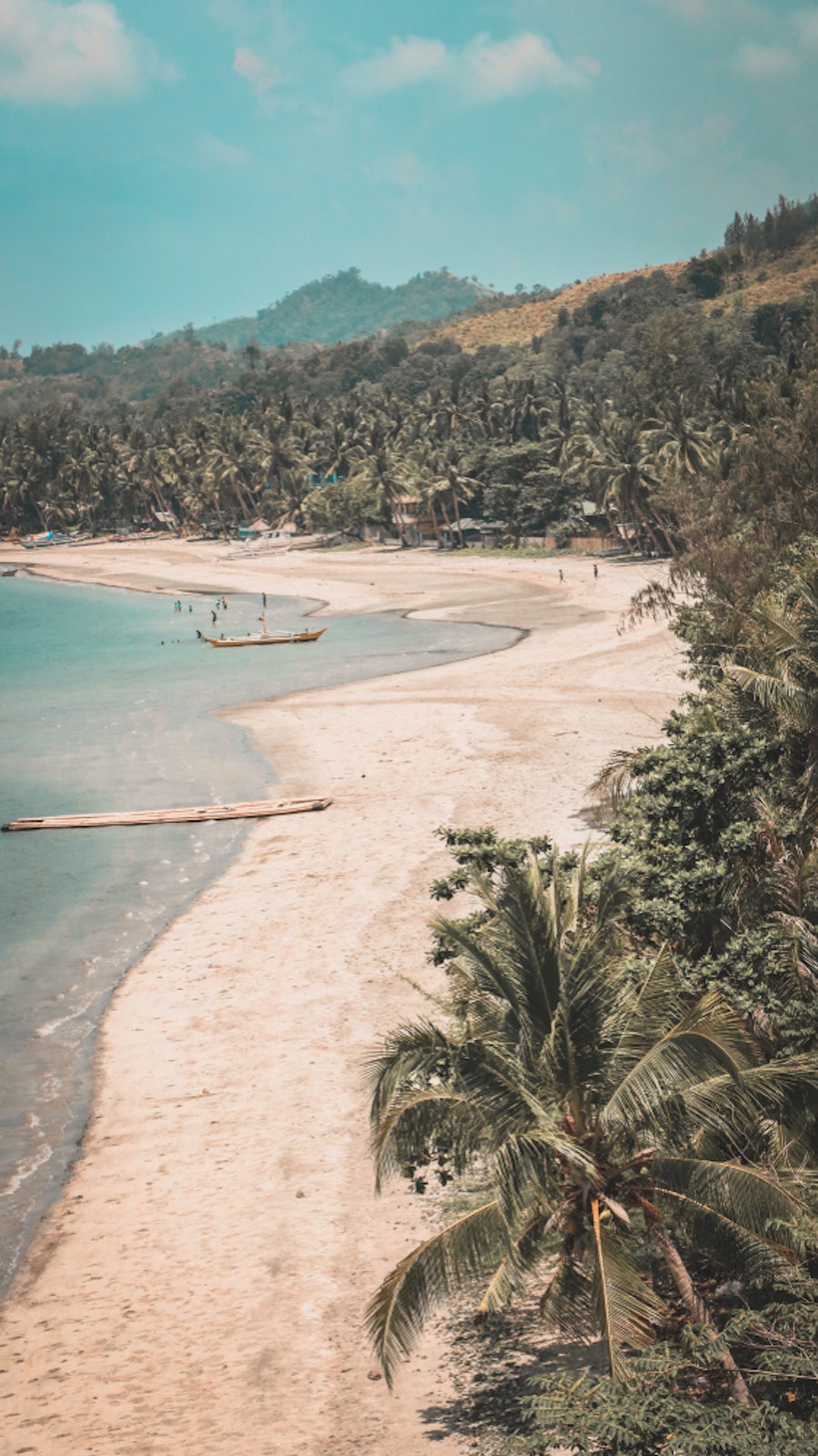Majestic aerial view of Jawili beach shoreline