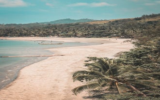Majestic aerial view of Jawili beach shoreline