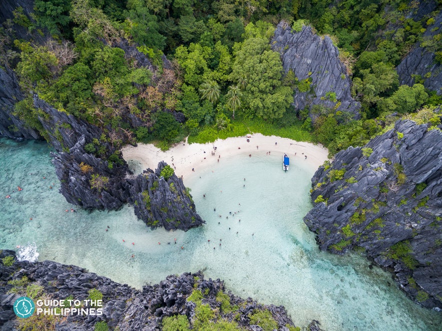 Hidden Beach in El Nido, Palawan, Philippines Hidden Beach in El Nido, Palawan, Philippines