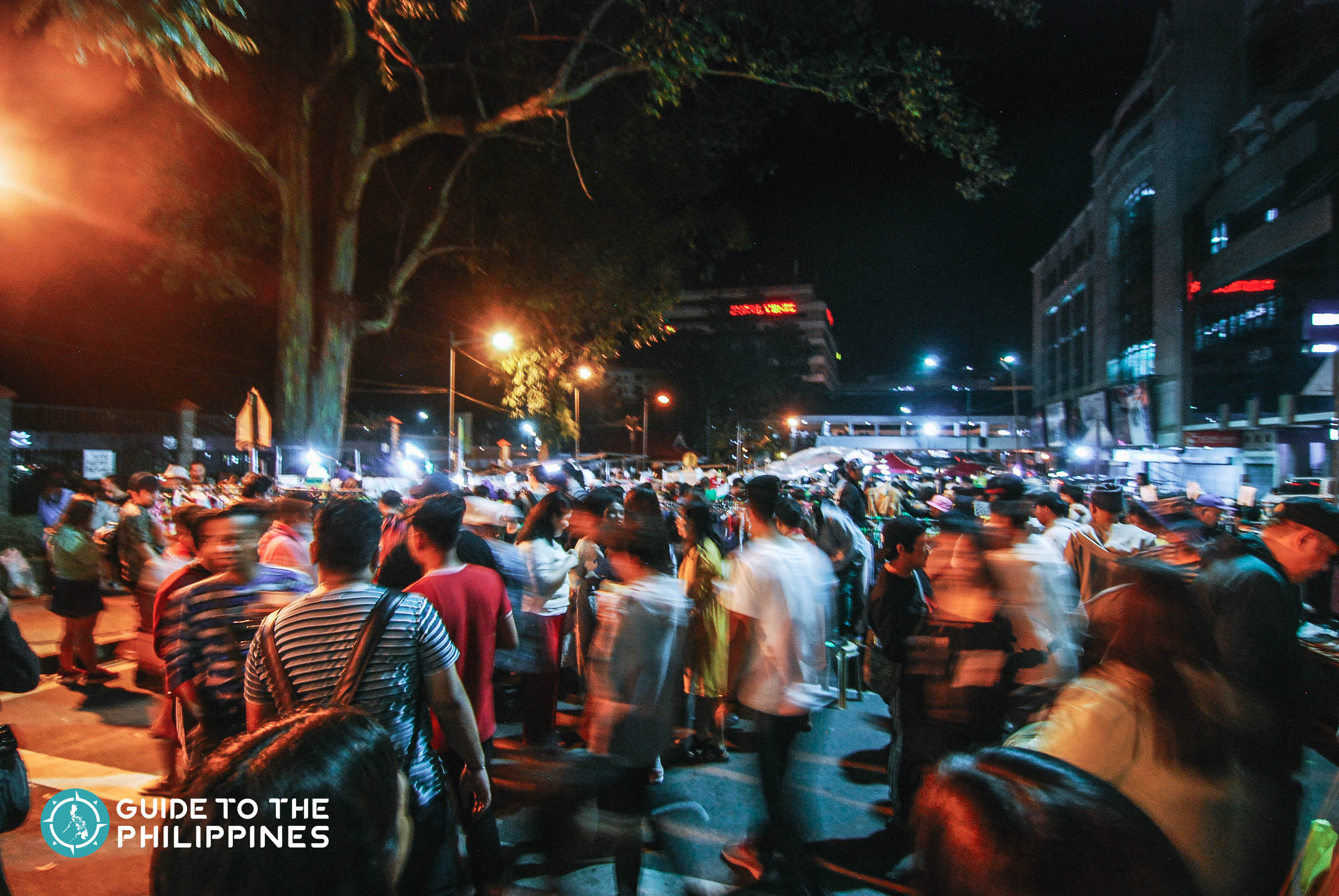 baguio night market busy scene