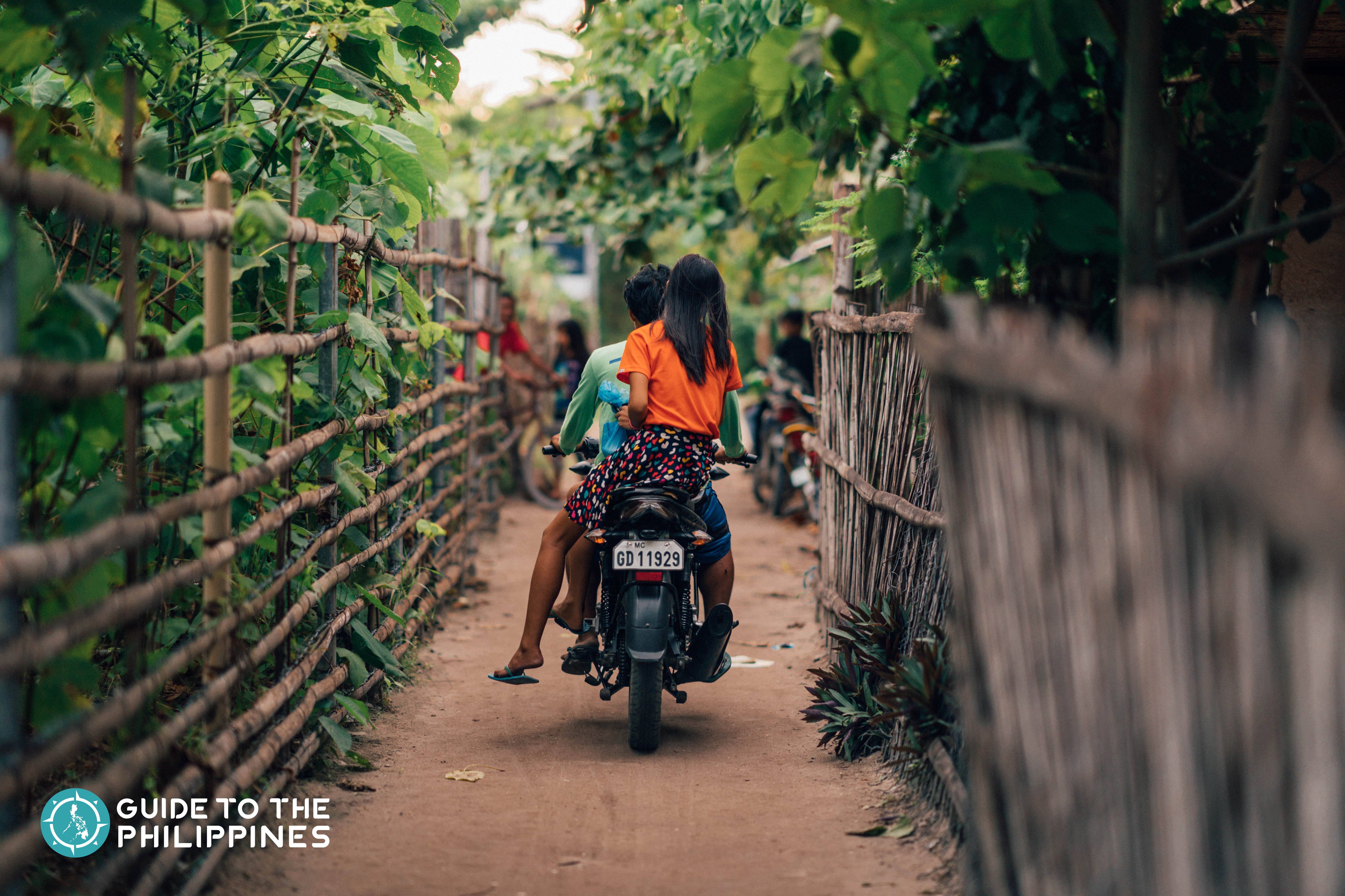 Woman riding a motorbike