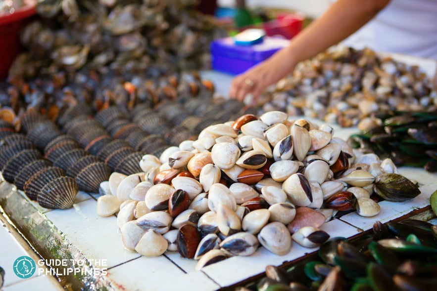 Fresh seafood in market in Boracay Fresh seafood in market in Boracay