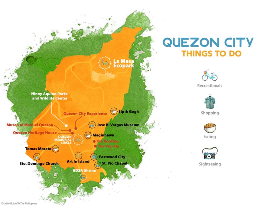 Guide to the Philippines' map of things to do in Quezon City Guide to the Philippines' map of things to do in Quezon City