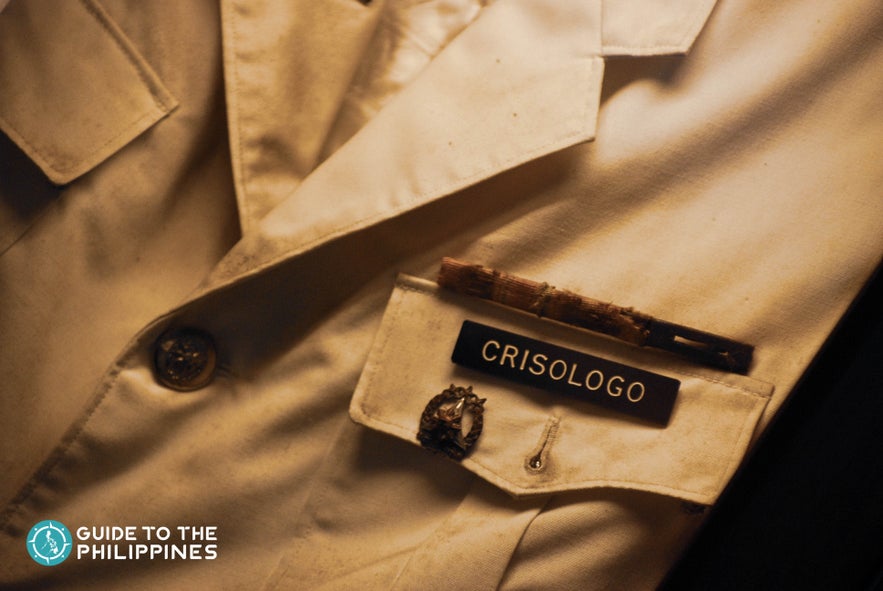 The late Cong. Floro S. Crisologo's nameplate on his shirt pocket The late Cong. Floro S. Crisologo's nameplate on his shirt pocket