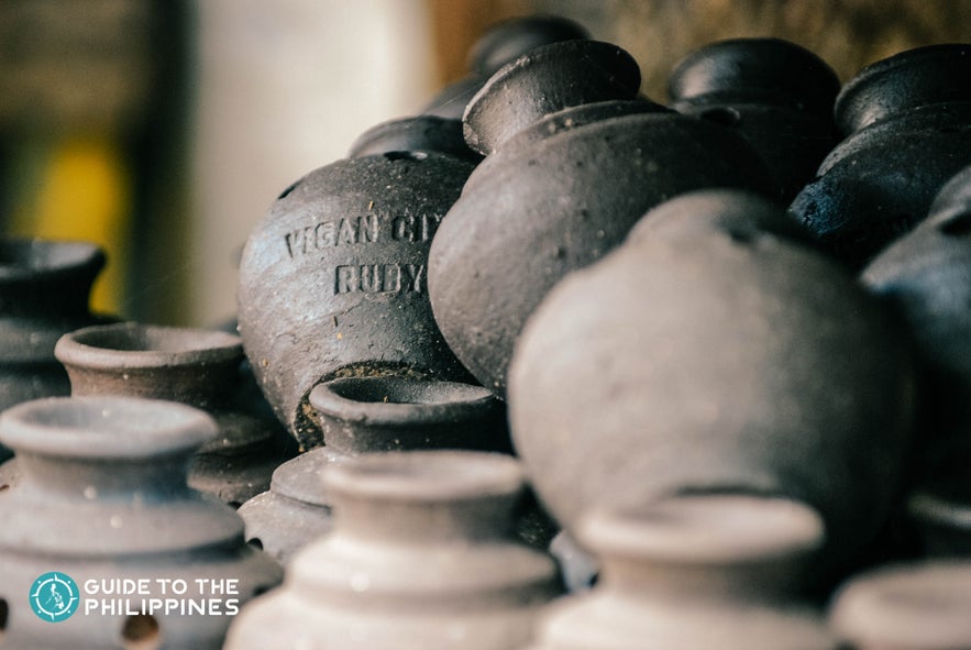 Jars created through an old fashioned pottery making method in Vigan Jars created through an old fashioned pottery making method in Vigan