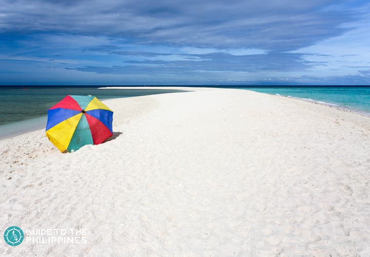 Colorful umbrella in Camiguin White Island