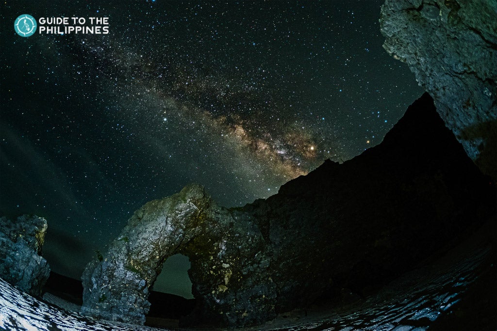 Starry night view at the Morong Beach in Batanes, Philippines