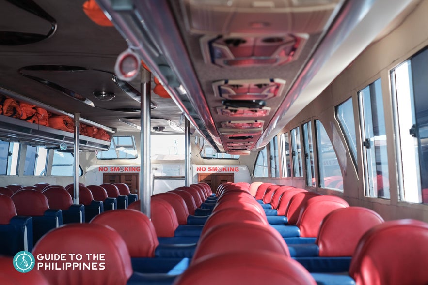 Inside of a ferry boat going to Bantayan Island Inside of a ferry boat going to Bantayan Island
