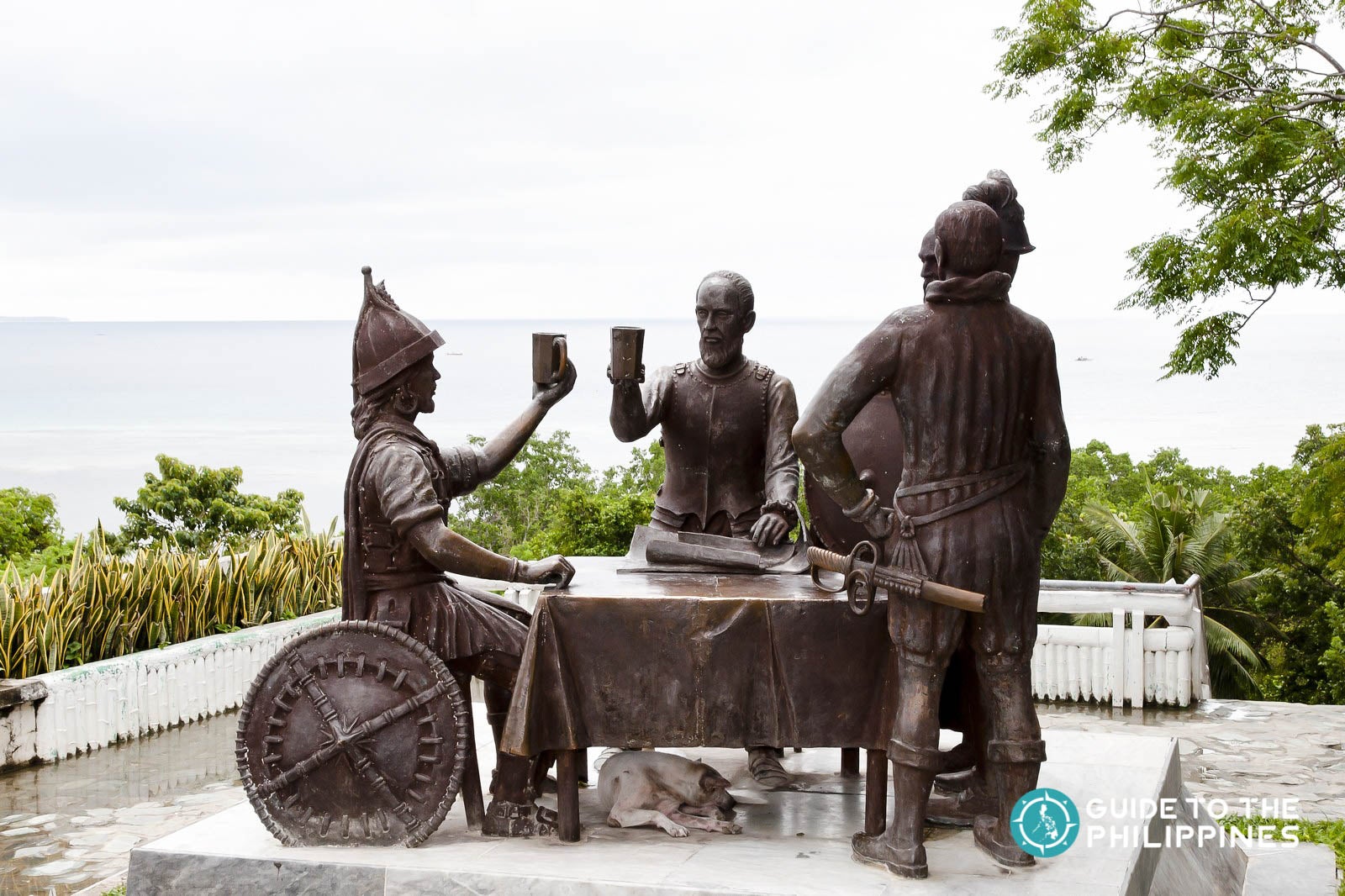 The Blood Compact Shrine depicts Sikatuna and Legazpi, as the former pledged allegiance to the latter
