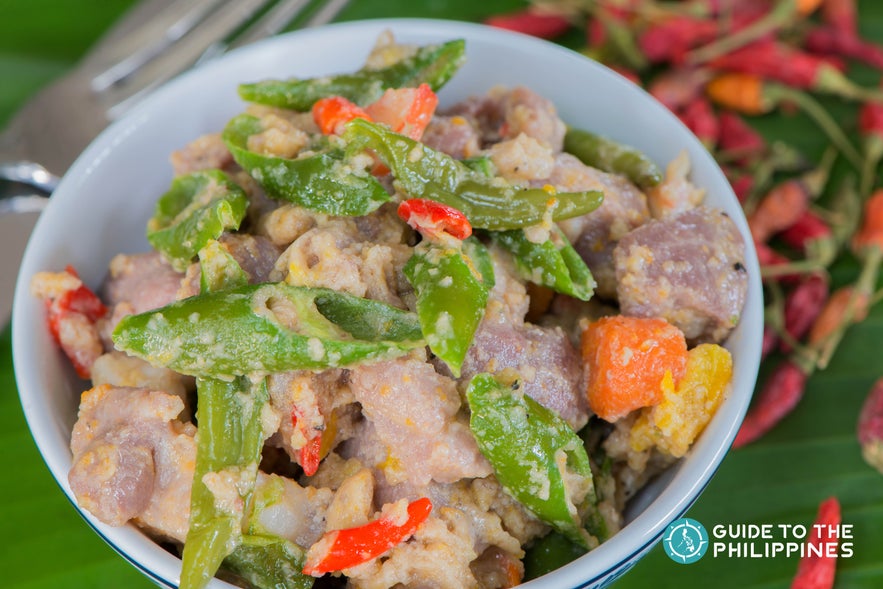 Bicol Express is a typical local dish made with coconut cream and chili Bicol Express is a typical local dish made with coconut cream and chili