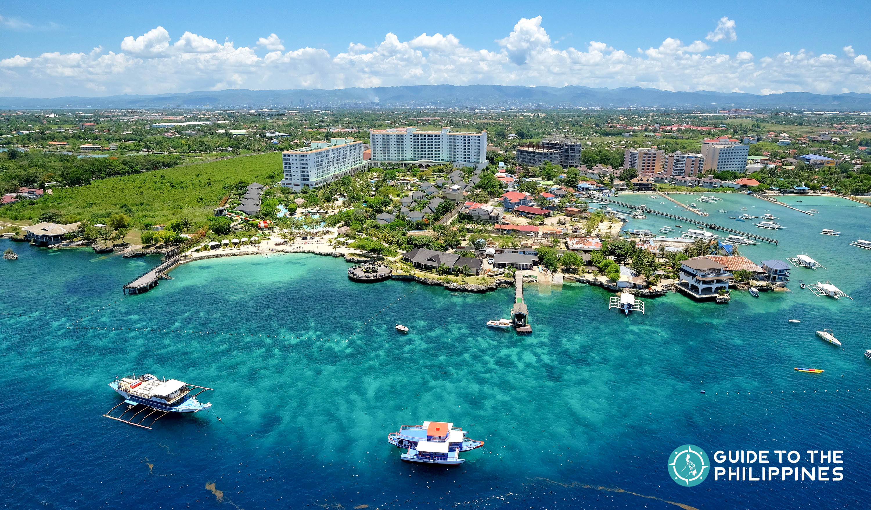 Top view of Mactan Island in Cebu, Philippines