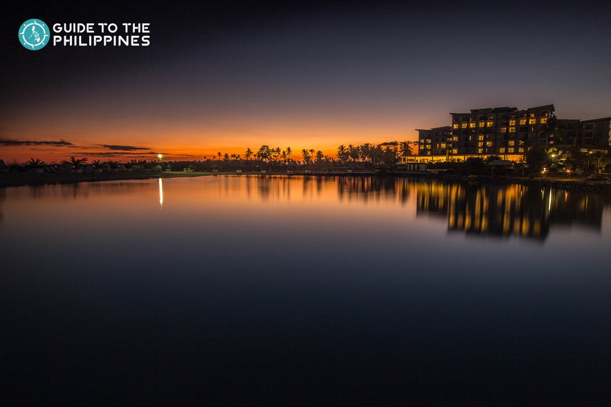 View of Mactan Island and Beaches at dusk View of Mactan Island and Beaches at dusk