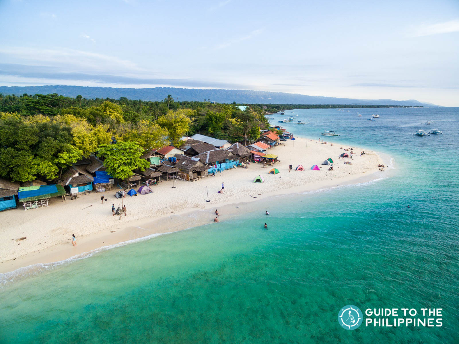 Aerial view of Basdaku White Beach in Moalboal town