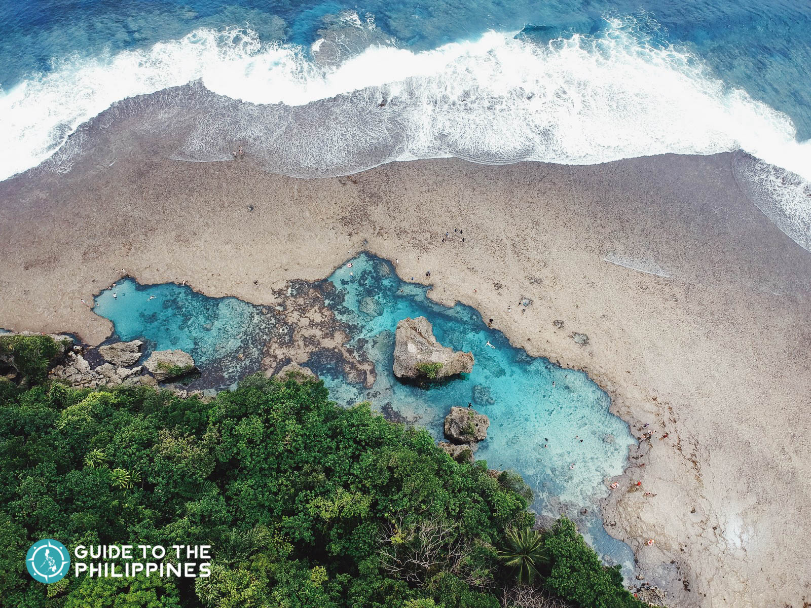 Top view of Magpupungko Rock Pools in Siargao Island