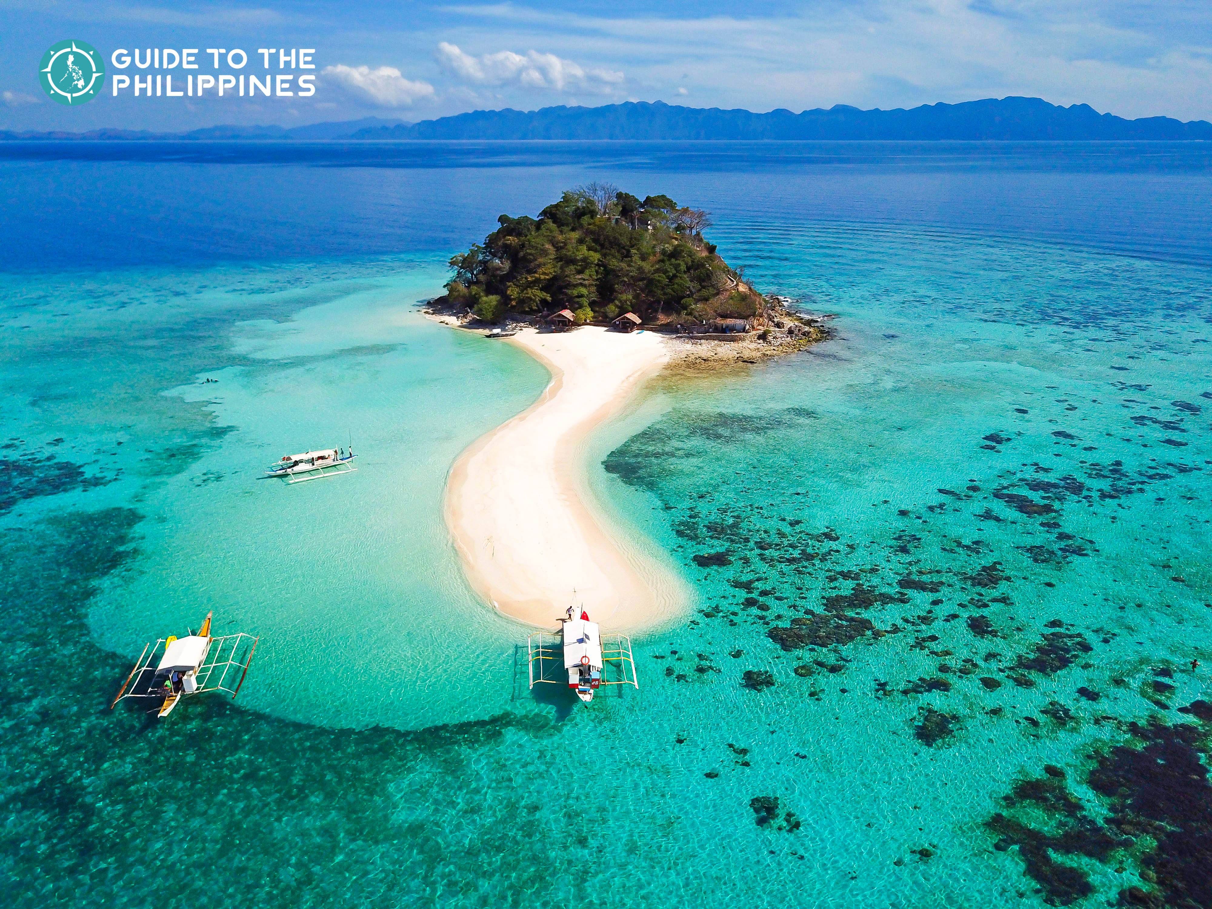 Aerial view of an island in Coron, Palawan