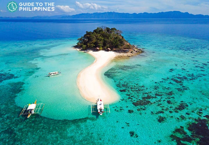 Aerial view of an island in Coron, Palawan