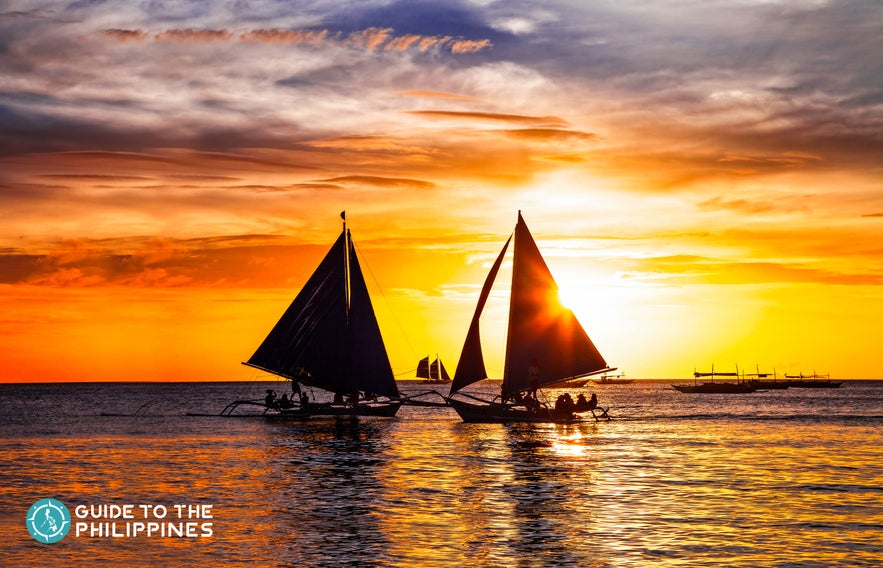 Beautiful sunset in Boracay, Philippines Beautiful sunset in Boracay, Philippines