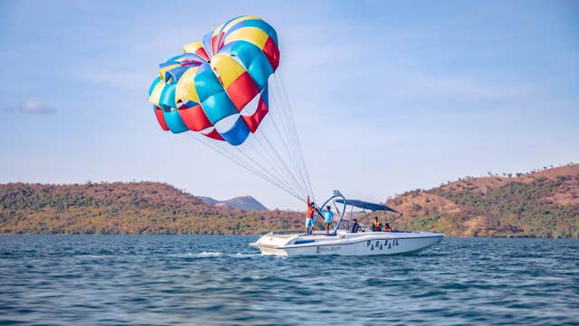 Parasailing in Coron Town on Palawan Island