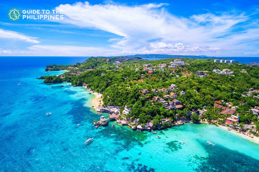 Aerial shot of Boracay's White Beach Aerial shot of Boracay's White Beach
