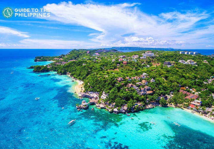 Aerial shot of Boracay's White Beach