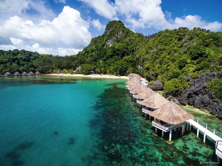 Aerial shot of Apulit Island in El Nido. Palawan Aerial shot of Apulit Island in El Nido. Palawan
