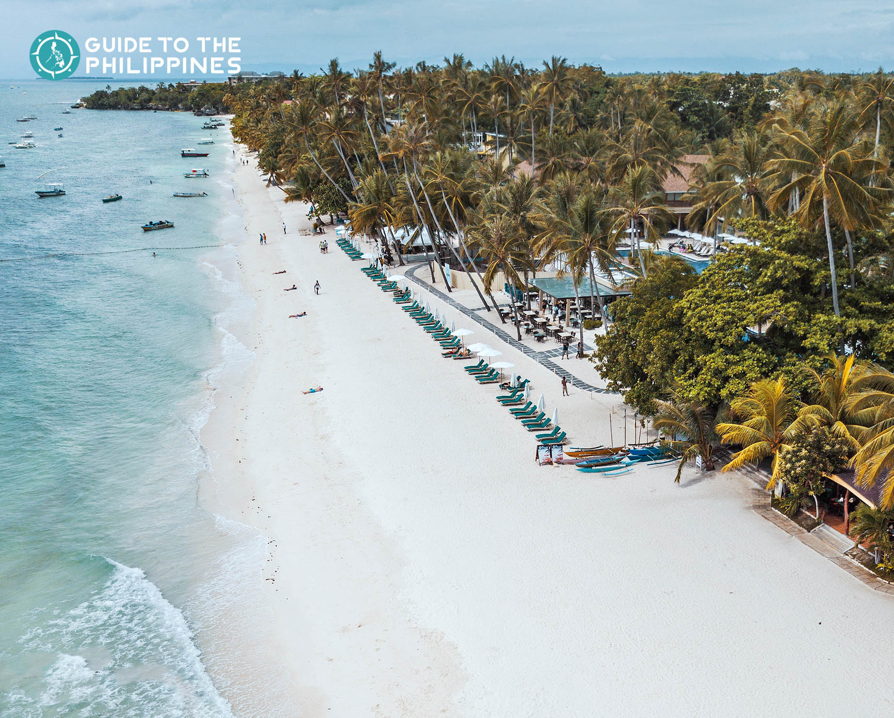 Aerial shot of Alona Beach in Panglao, Bohol