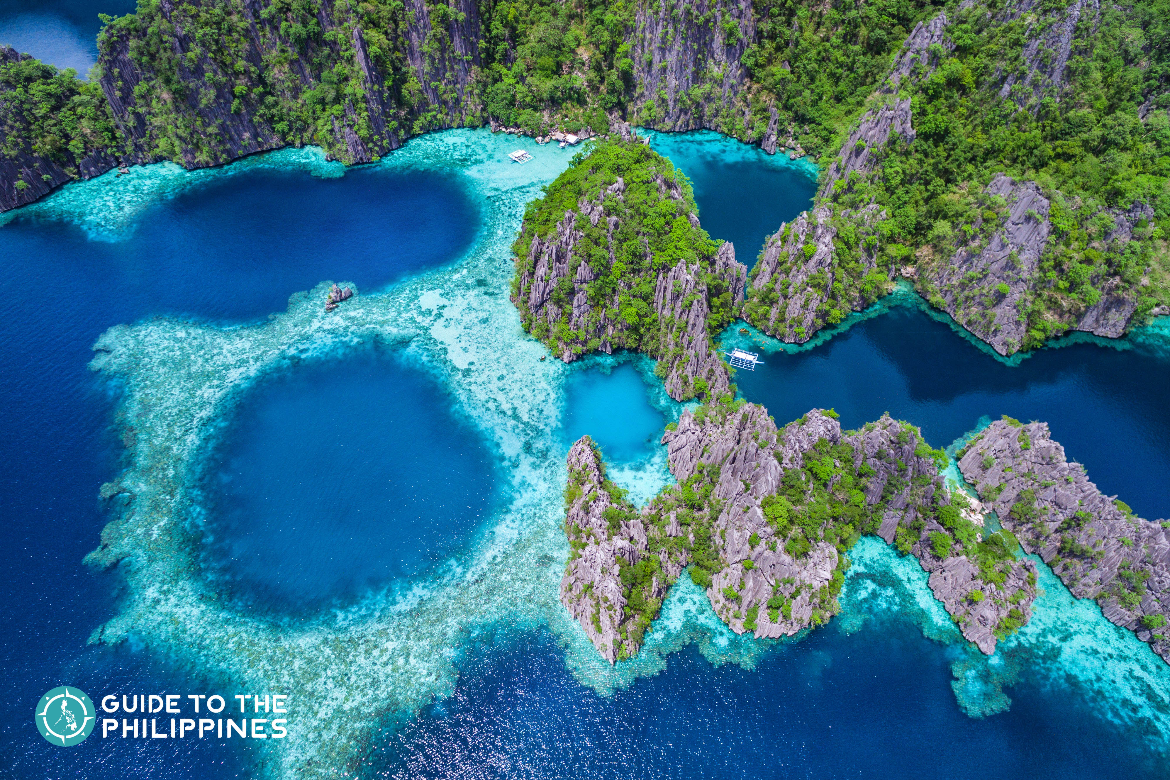 Top view of Twin Lagoon in Coron, Palawan