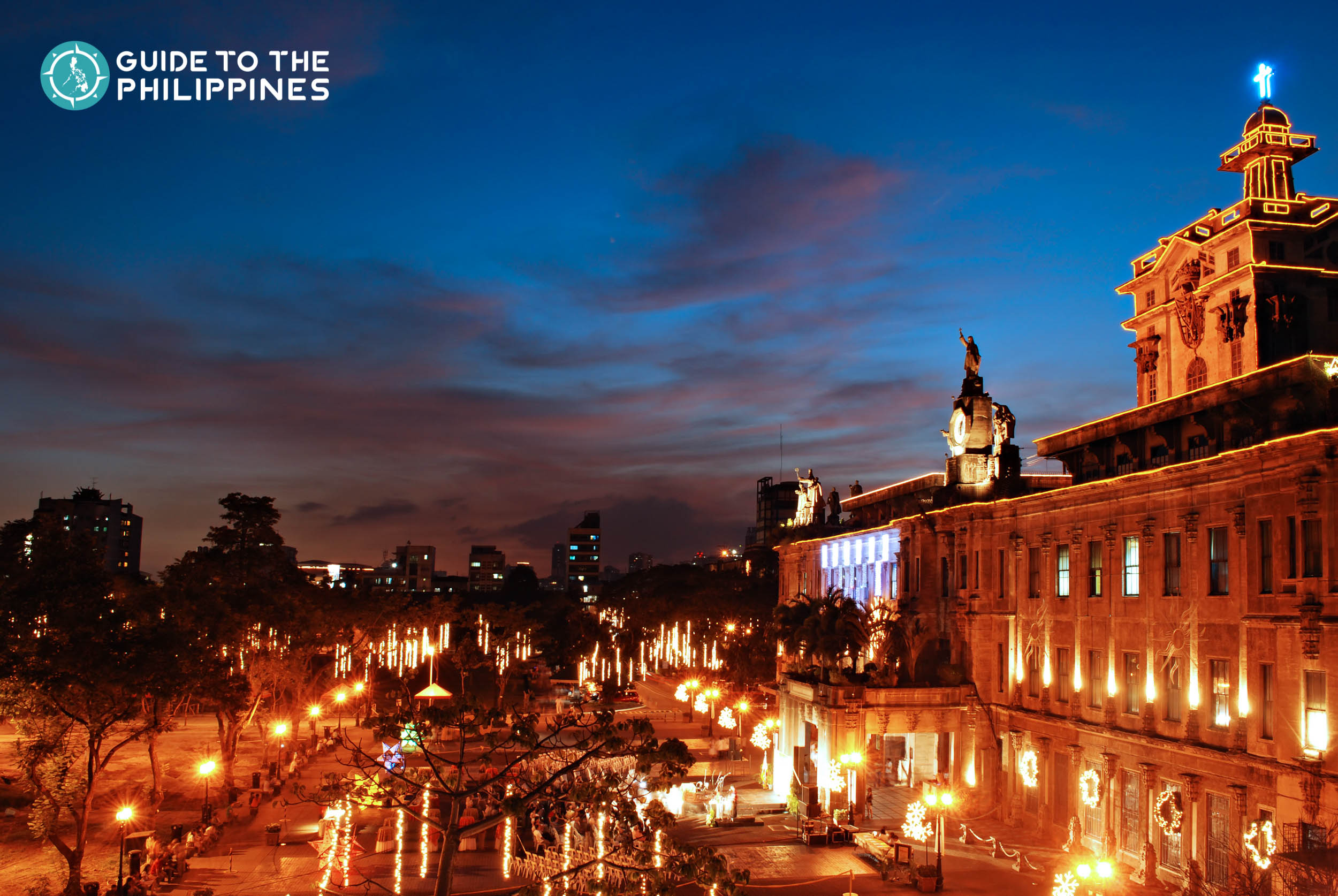 Christmas lights at the University of Santo Tomas in Manila, Philippines