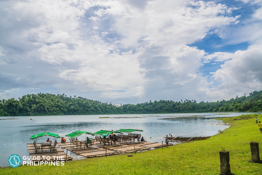Rafts at one of the Seven Lakes of San Pablo in Laguna Rafts at one of the Seven Lakes of San Pablo in Laguna