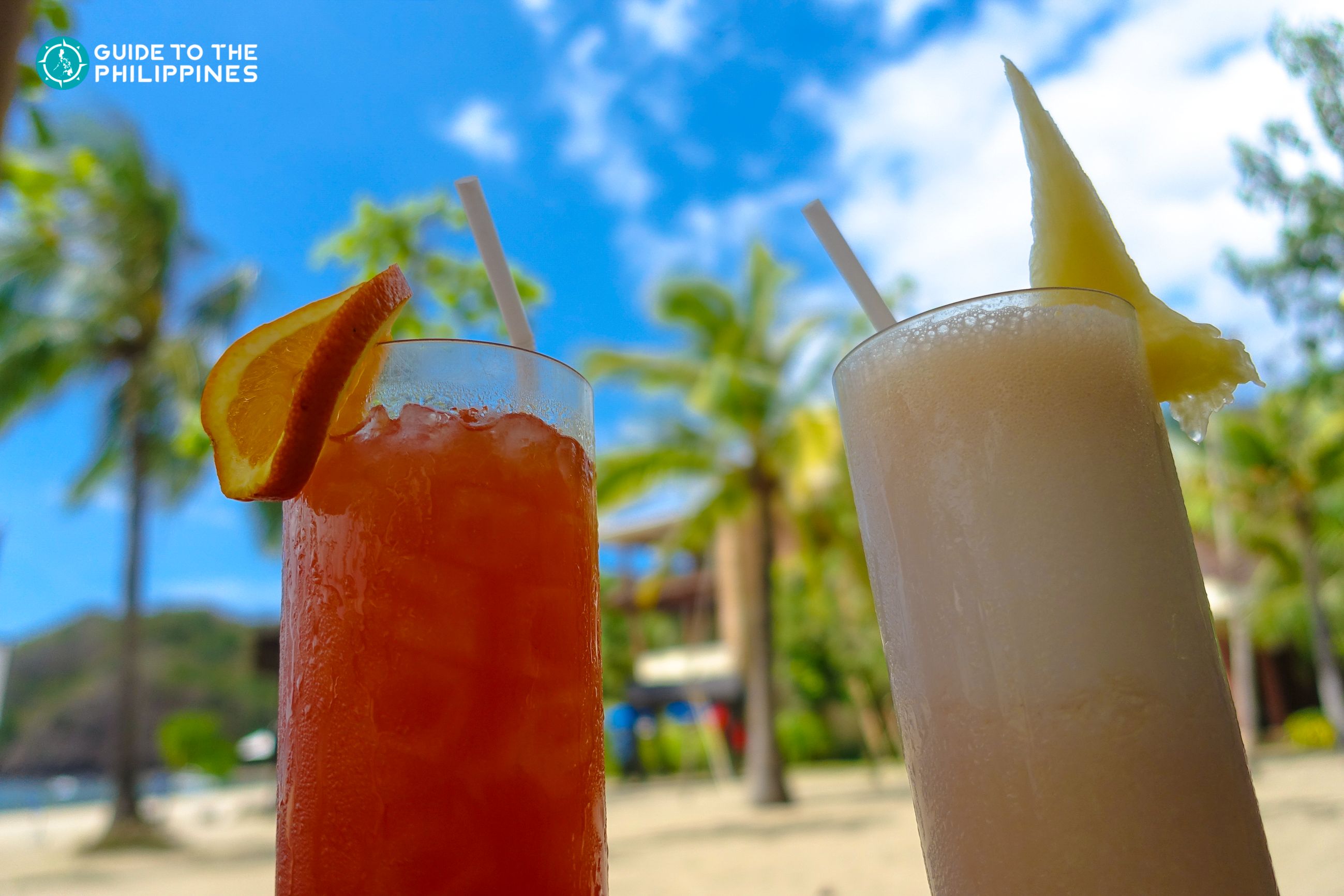 Cocktails by the beach in Palawan, Philippines Cocktails by the beach in Palawan, Philippines