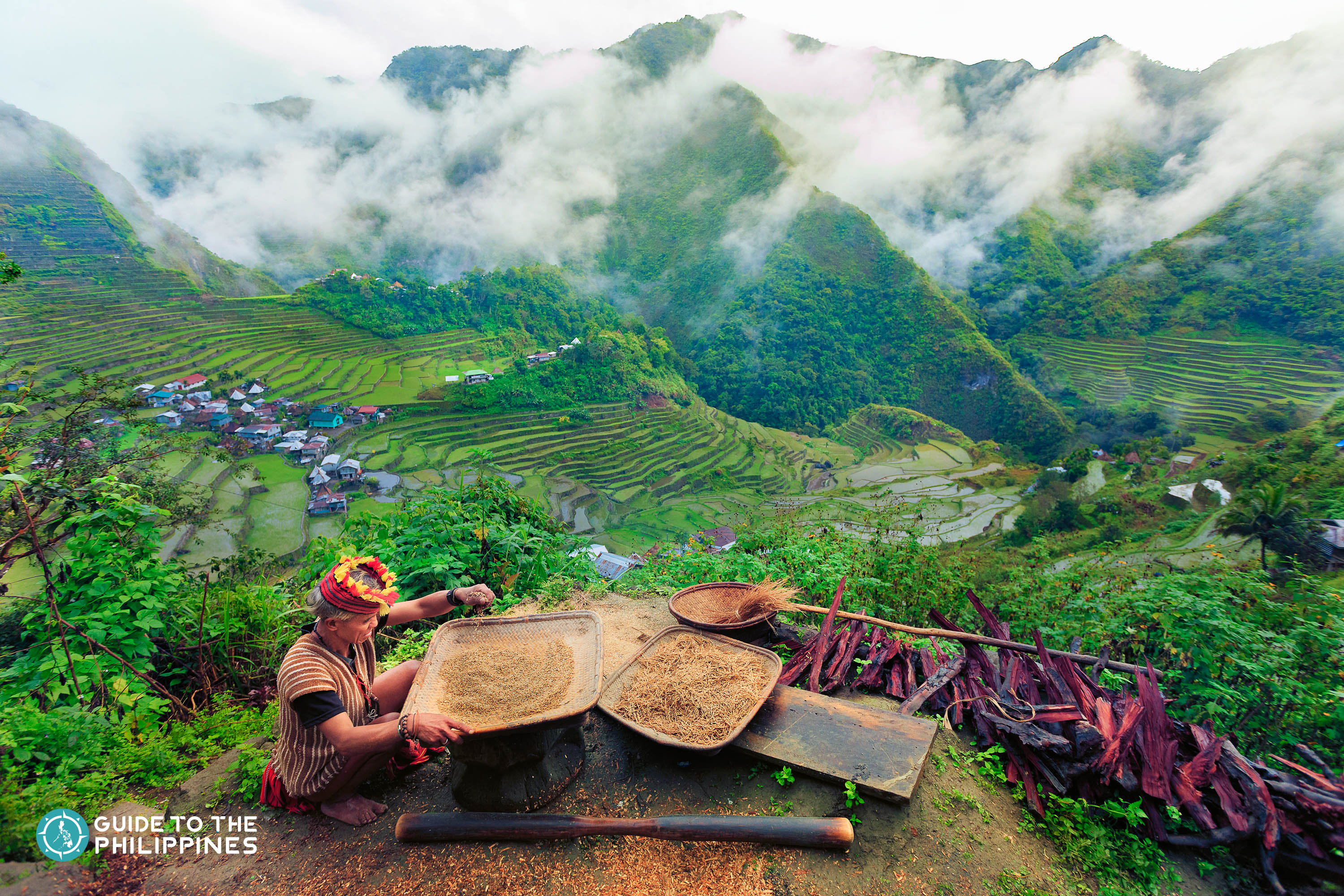 View of an Ifugao at Banaue Rice Terraces