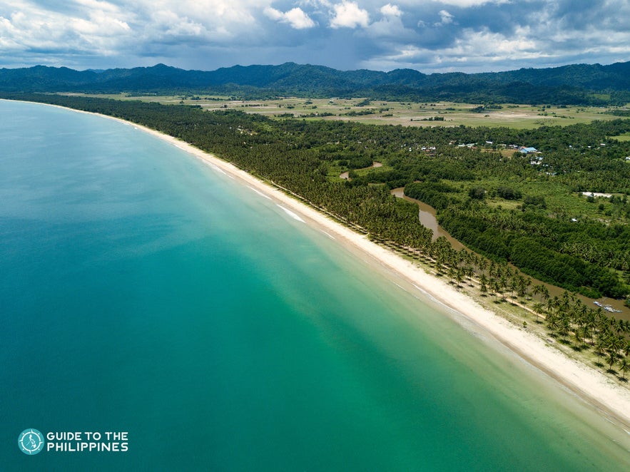 Drone shot of Long Beach in San Vicente, Palawan Drone shot of Long Beach in San Vicente, Palawan