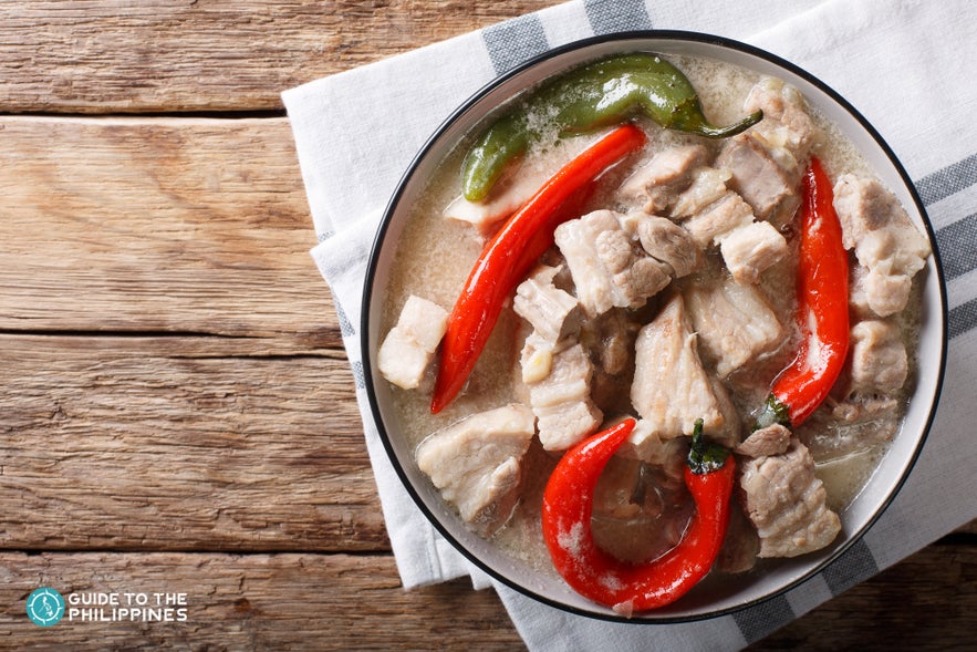Spicy pork in coconut milk, commonly called Bicol Express Spicy pork in coconut milk, commonly called Bicol Express