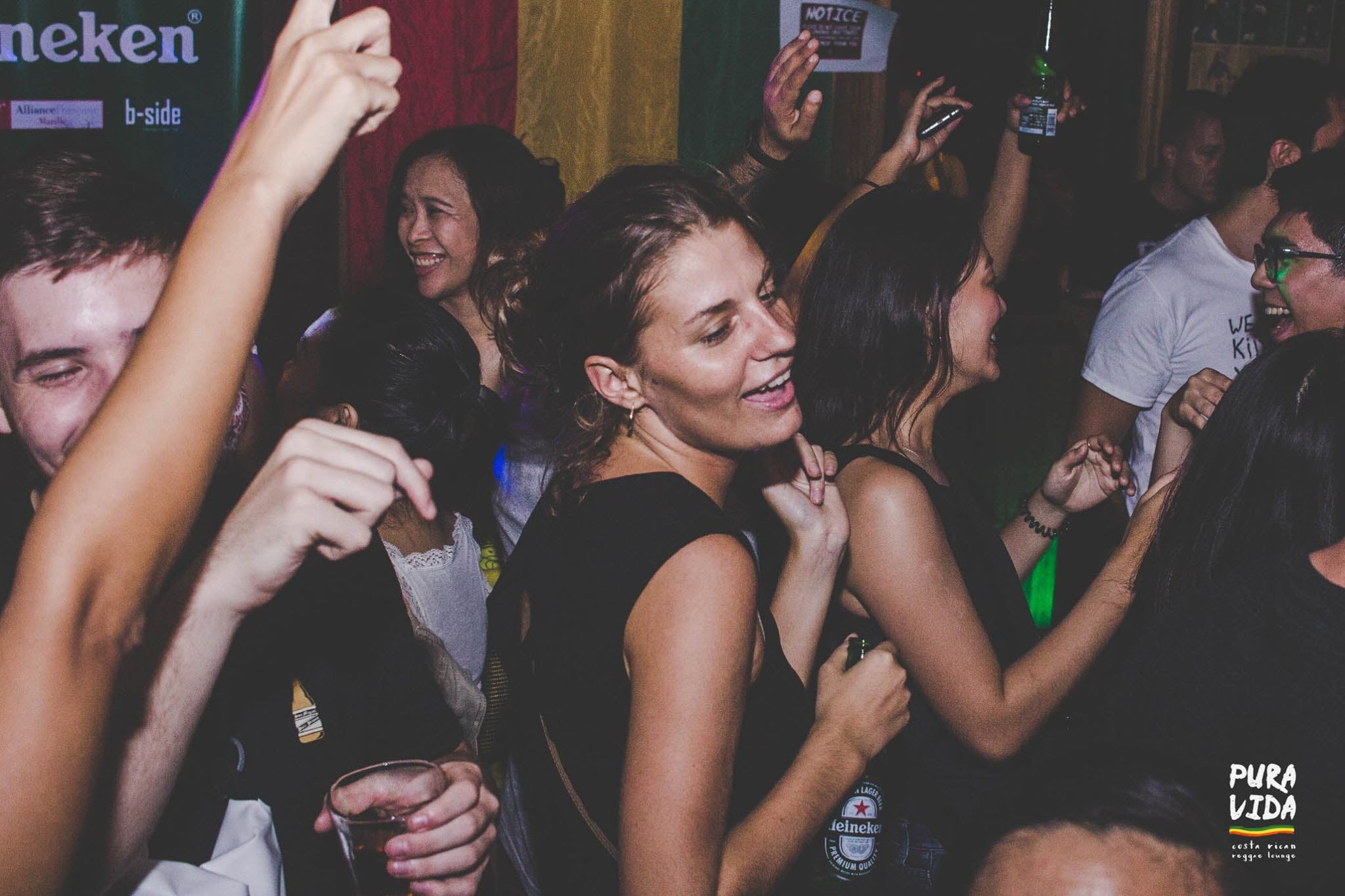People dancing to the Costa Rican reggae music at Pura Vida in Poblacion, Makati