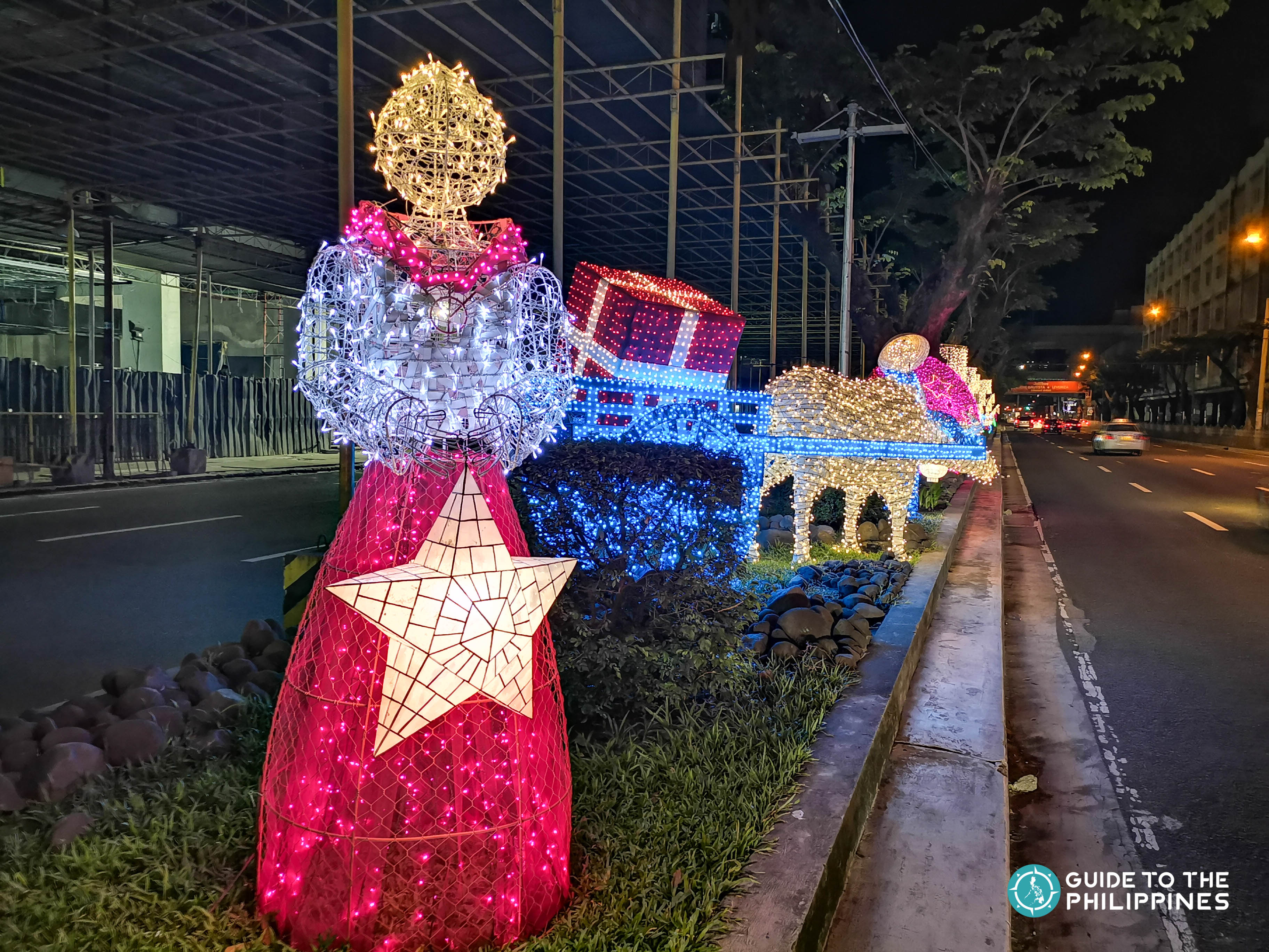 Street Christmas lights along Makati