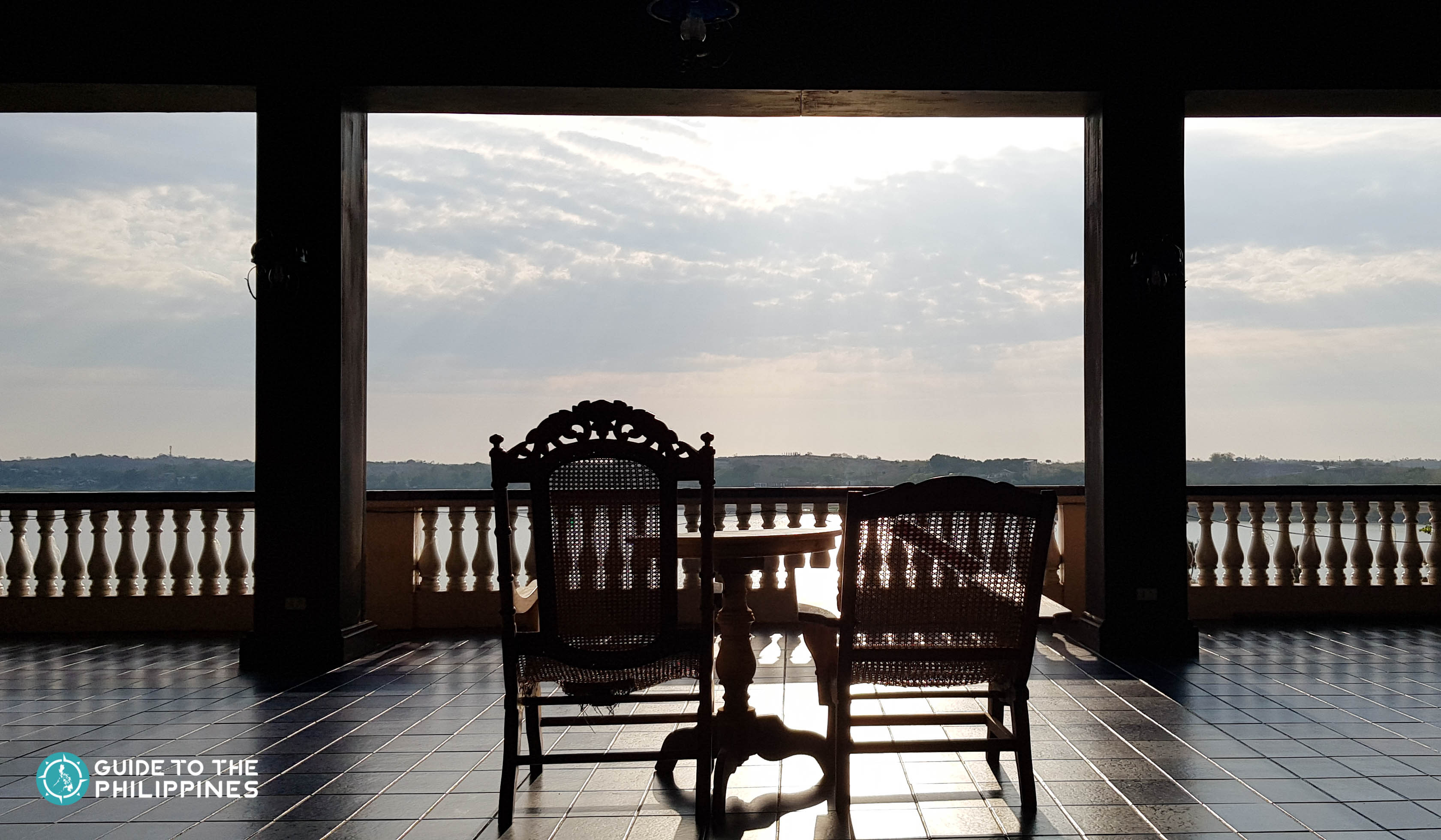 Silhouette of a chair overlooking the mountains at the Malaca&ntilde;ang of the North