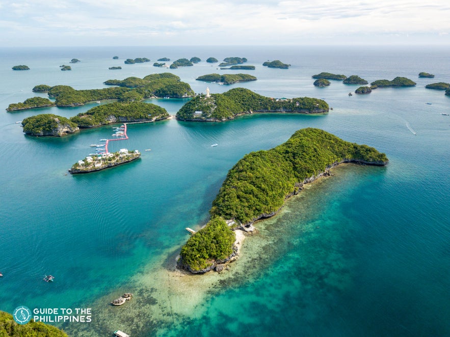 Top view of Hundred Islands in Pangasinan, Philippines Top view of Hundred Islands in Pangasinan, Philippines