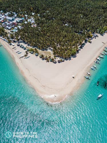 Aerial view of Daku Island in Siargao