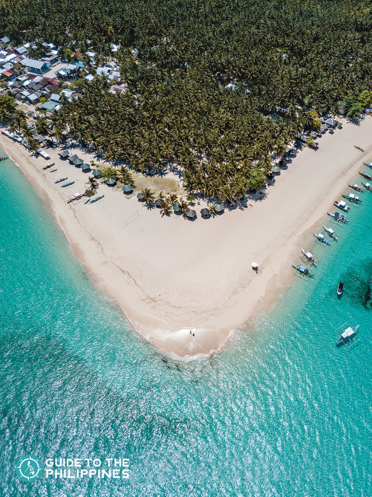 Aerial view of Daku Island in Siargao