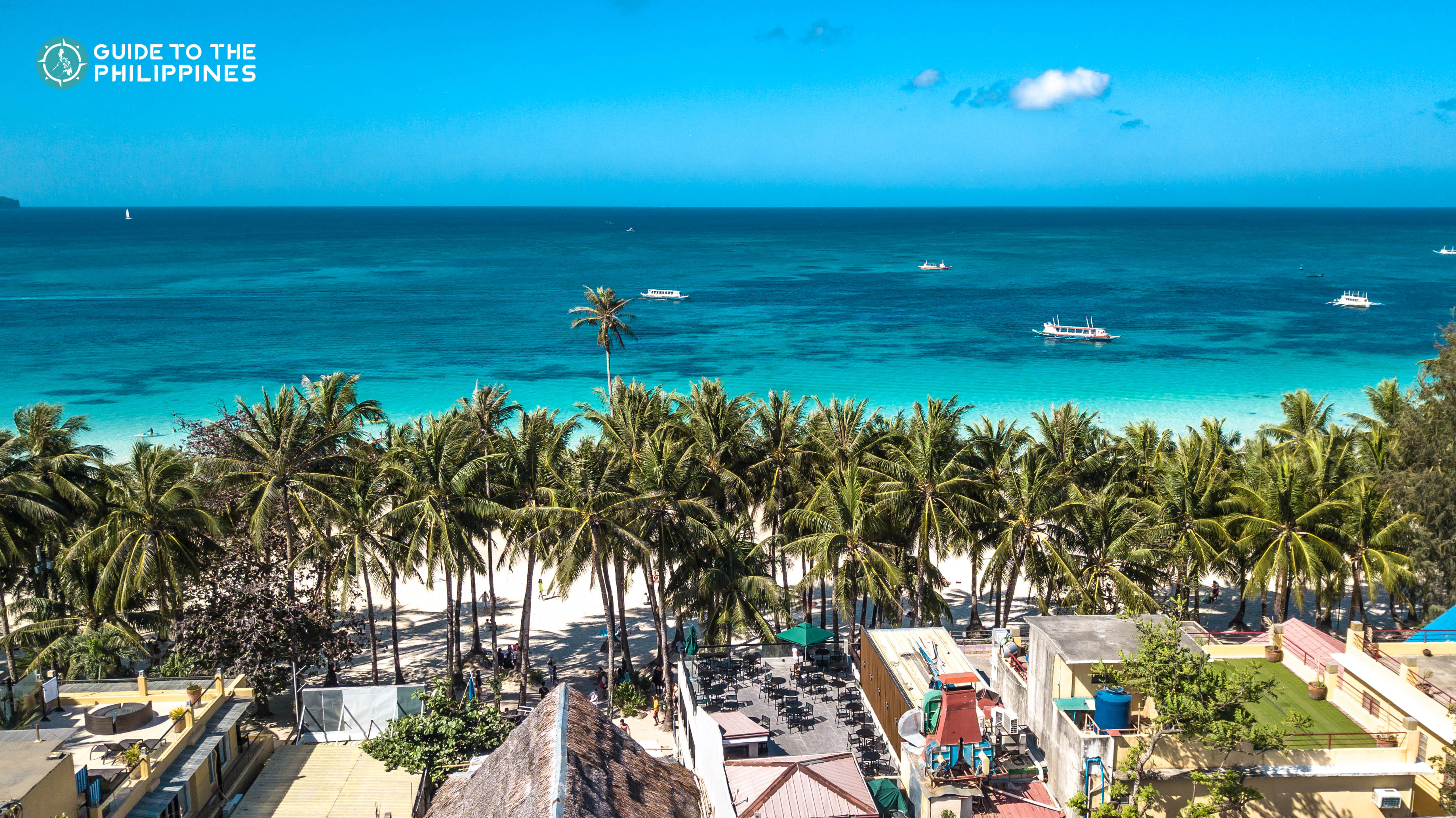 Outrigger boats arriving at White Beach, Boracay