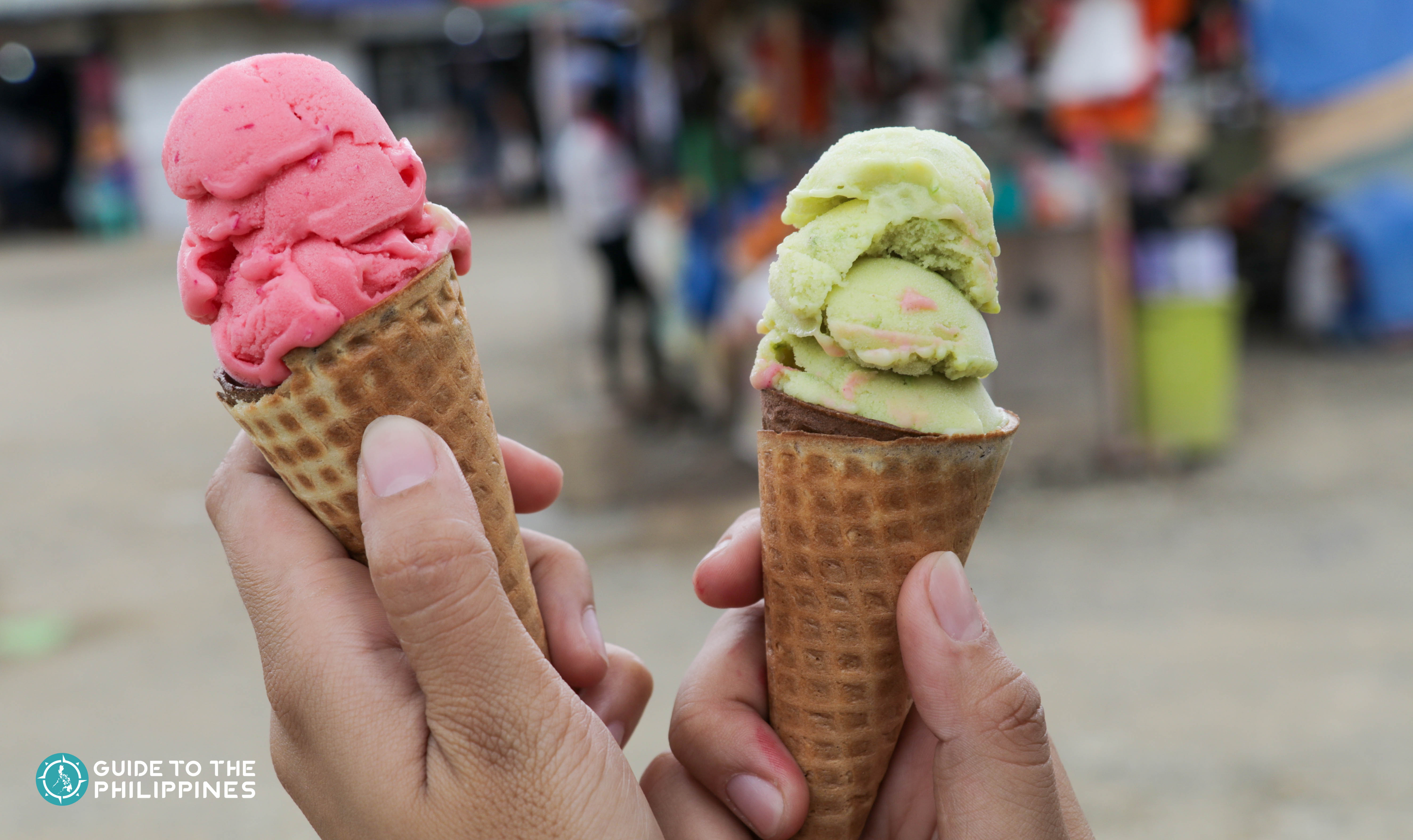 Strawberry and Avocado sorbetes in the Philippines