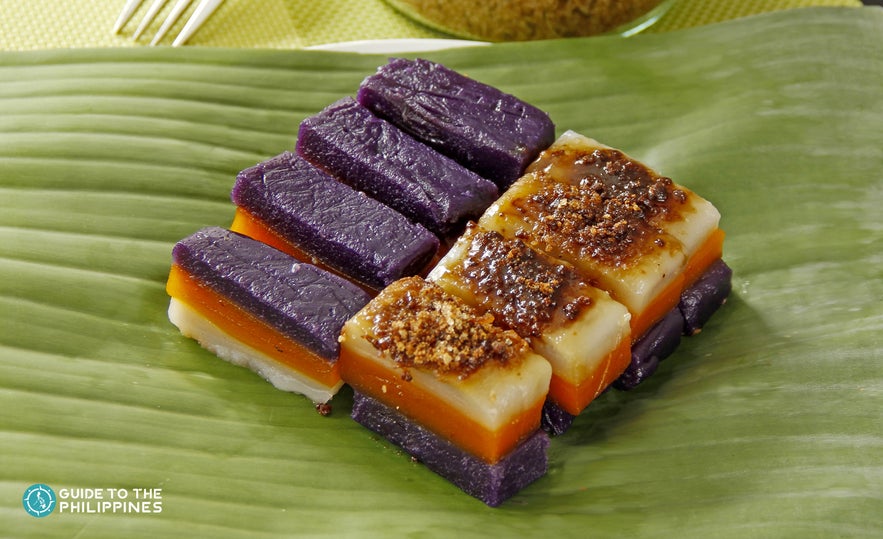Sapin-sapin is a chewy 3-layered colors of glutinous rice cake in the Philippines Sapin-sapin is a chewy 3-layered colors of glutinous rice cake in the Philippines