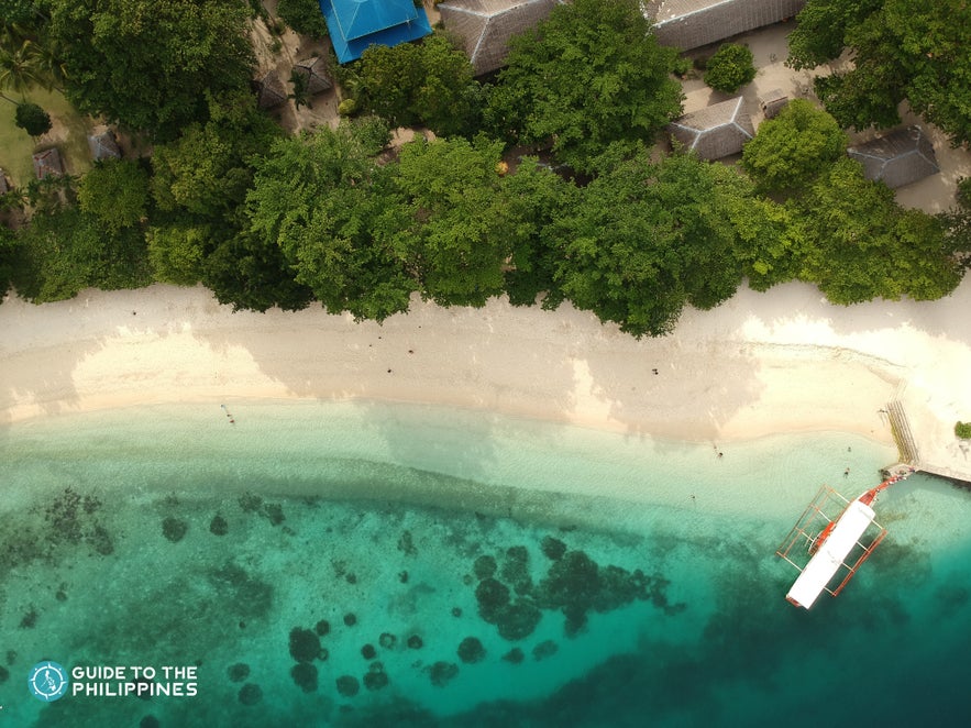 Aerial view of Talicud Island in Samal Aerial view of Talicud Island in Samal