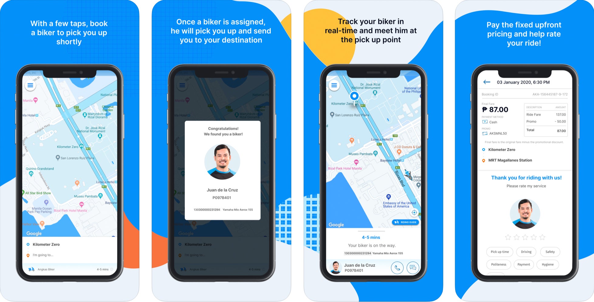 Screenshot of the Angkas application on iPhone