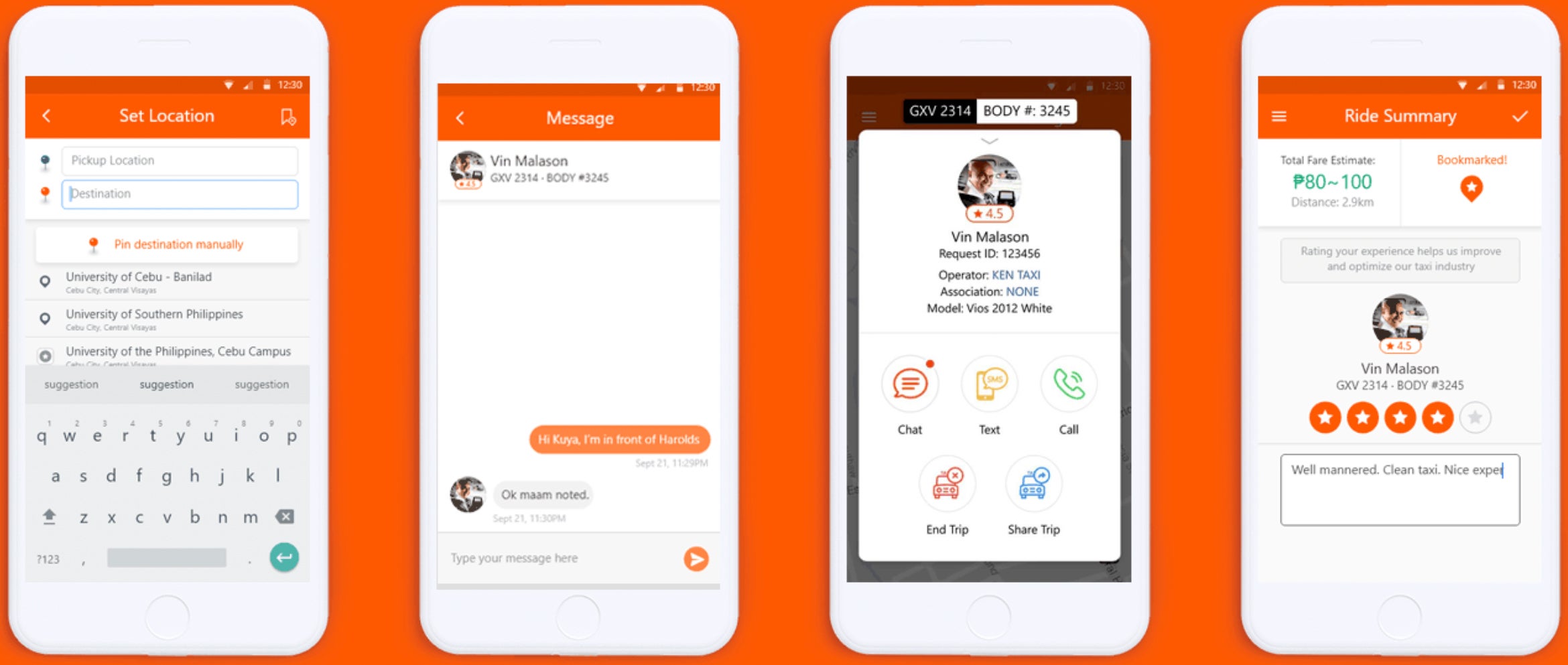 Screenshot of the MiCab application on iPhone