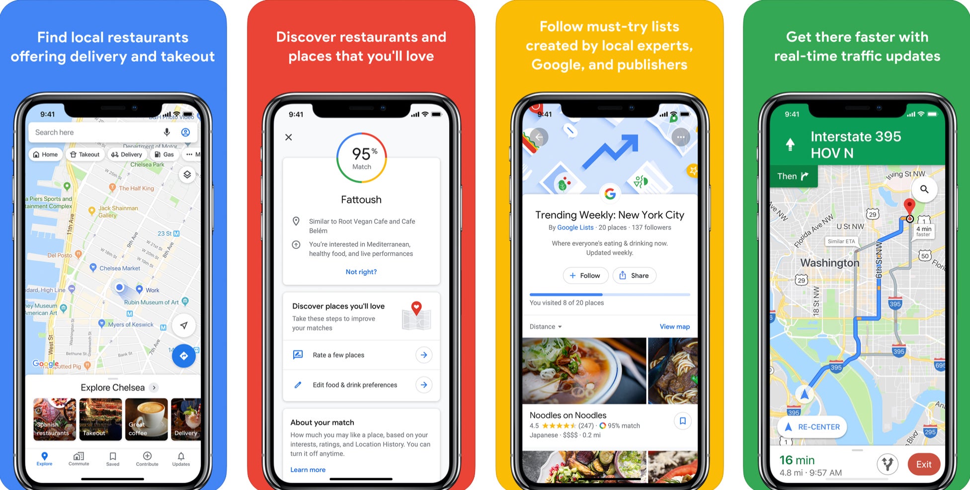 Screenshot of the Google Maps application on iPhone
