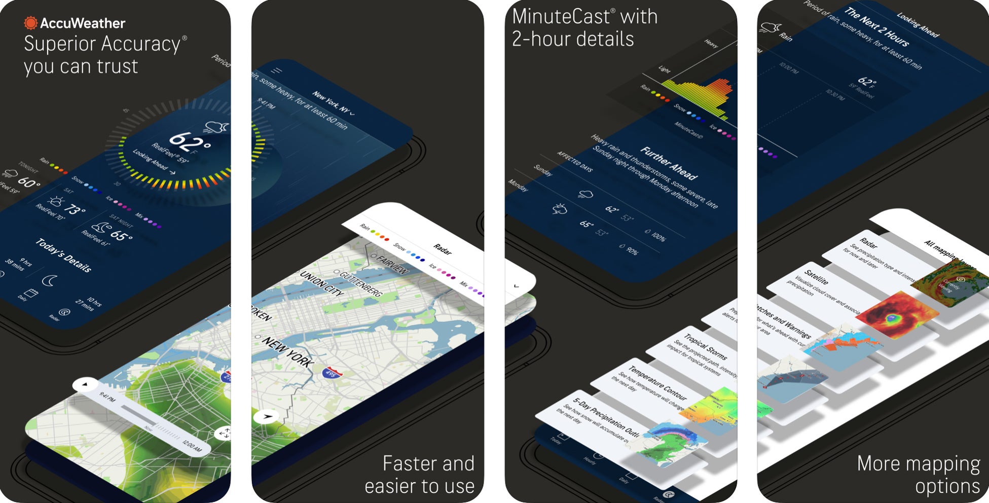 Screenshot of the AccuWeather application on iPhone
