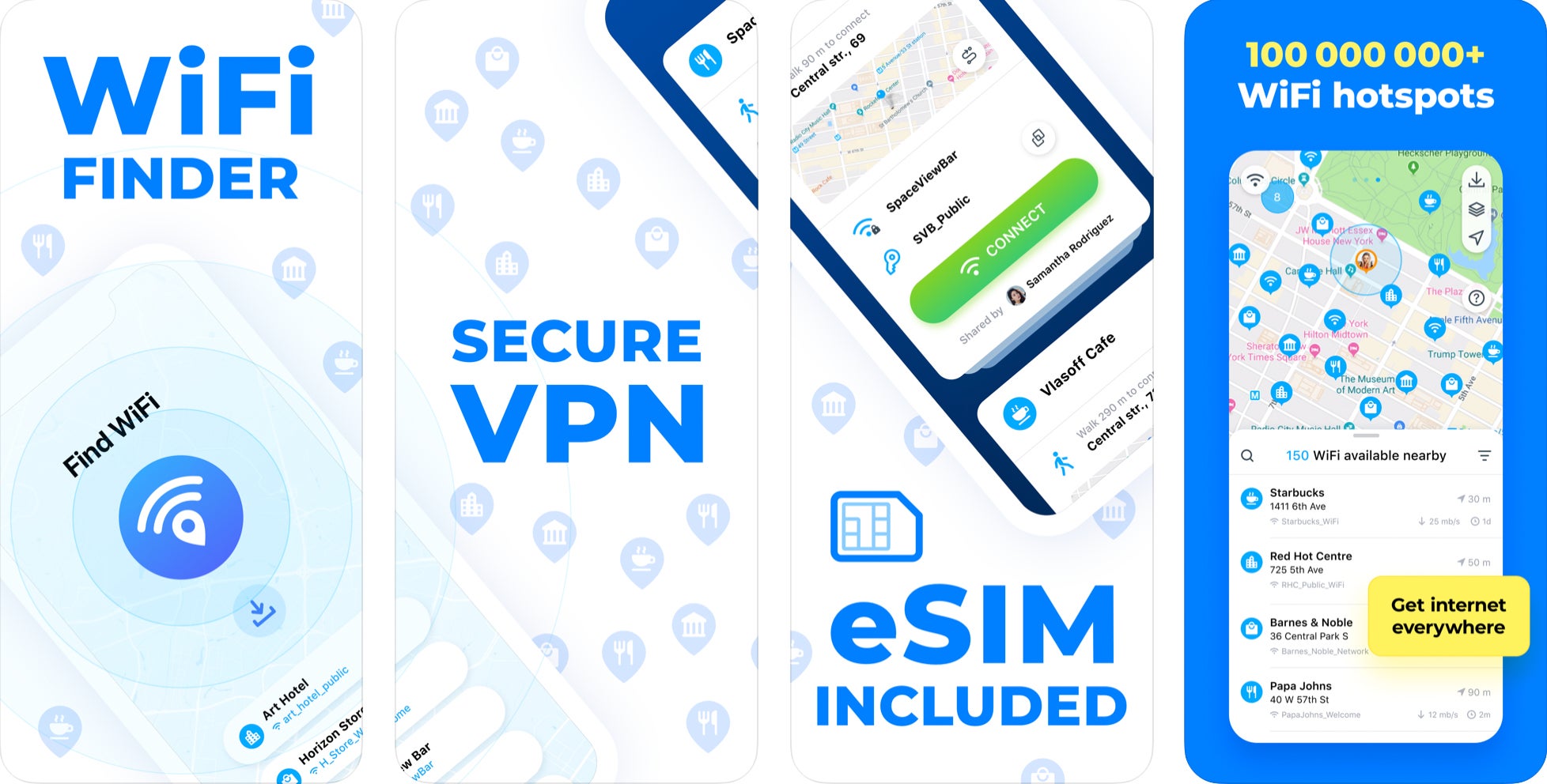 Screenshot of the WiFi Map application on iPhone