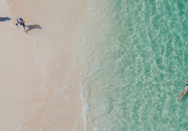 Aerial view of Kota Beach in Bantayan Island of Cebu
