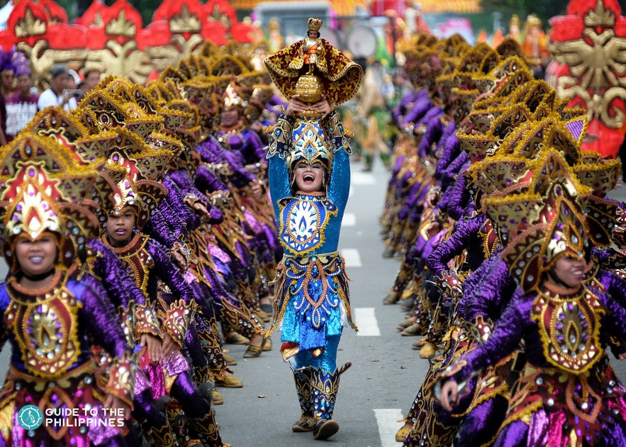 Colorful performance during the Sinulog Festival in Cebu Colorful performance during the Sinulog Festival in Cebu